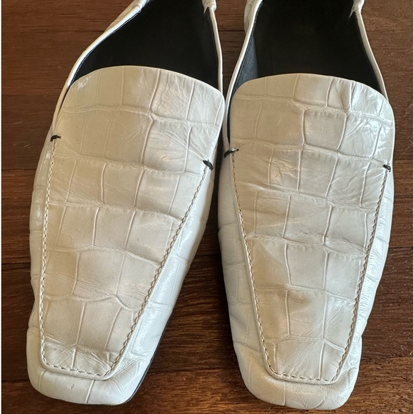 TOTEME The Travel Loafer Croc Embossed Leather Square Toe Flats EU 38 - Picture 5 of 8